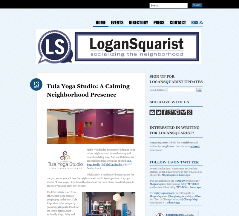 LoganSquarist.com homepage screenshot