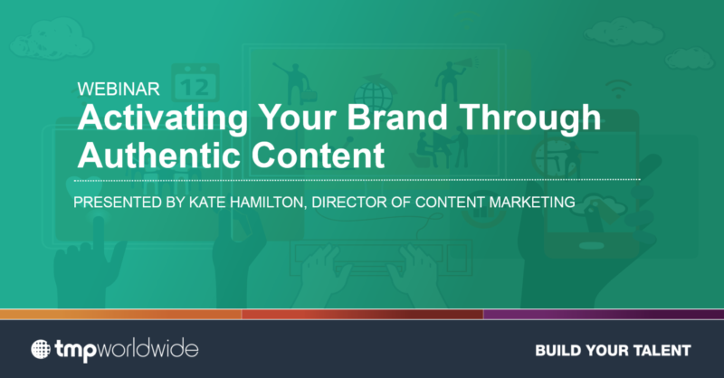 Activating Your Brand Through Authentic Content webinar image
