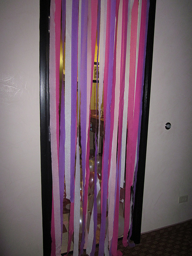 bridal suite with streamers