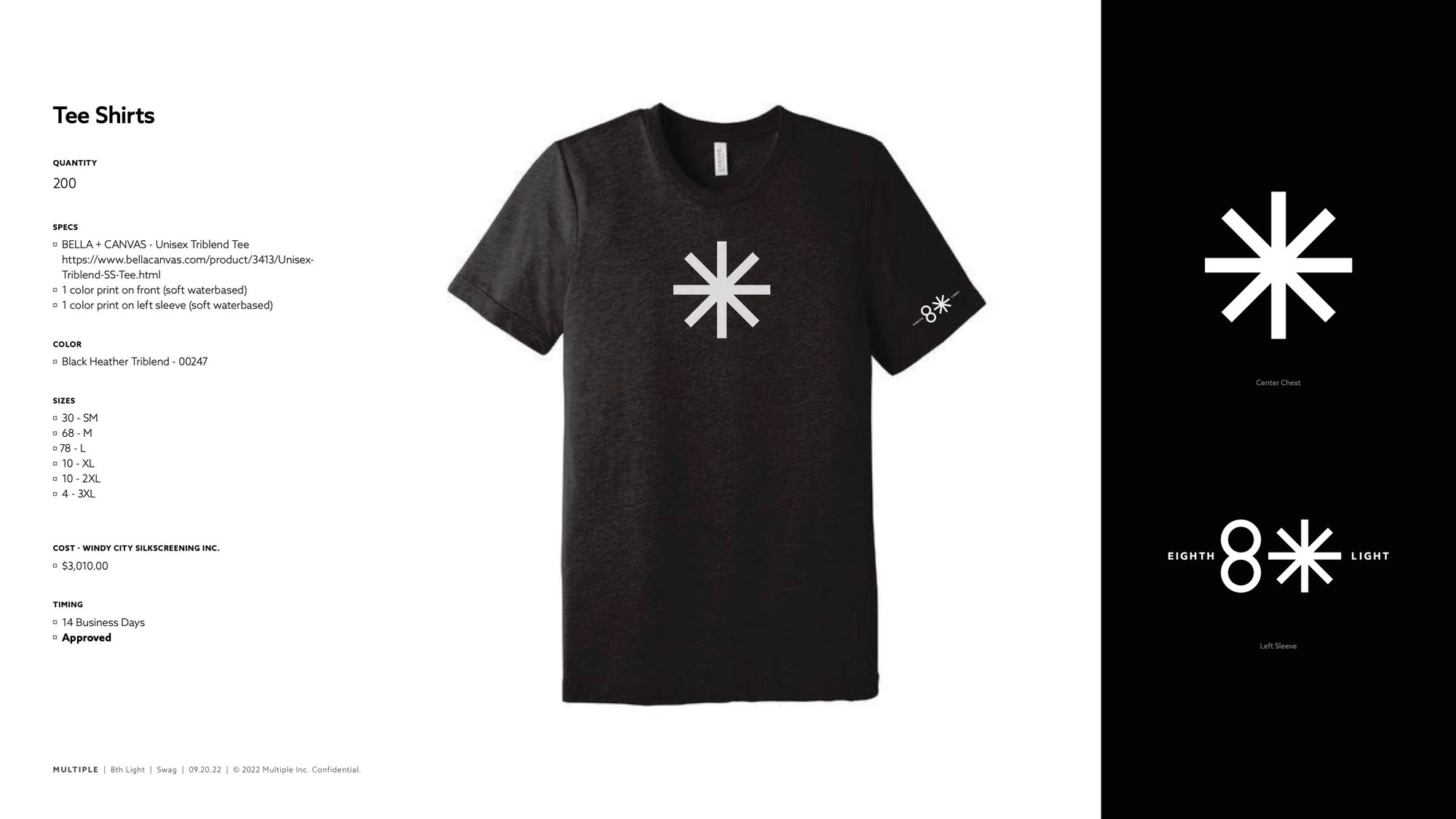 8th Light T-shirt designed with the new brand