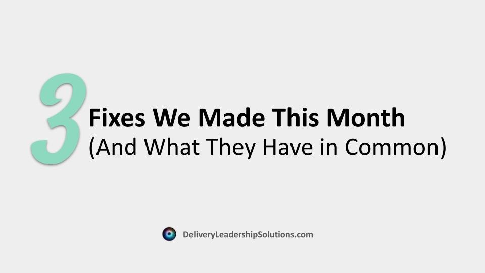 LinkedIn carousel cover for DLS: “3 fixes we made this month (and what they have in common)”