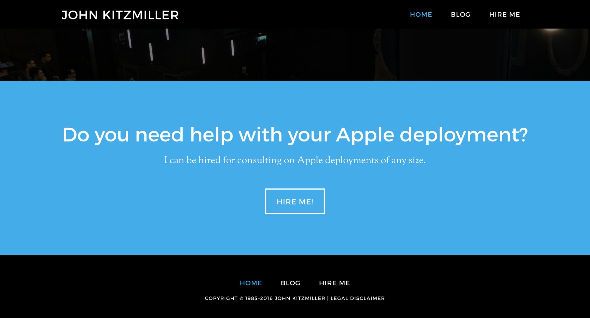 Kitzy's homepage hire-me section
