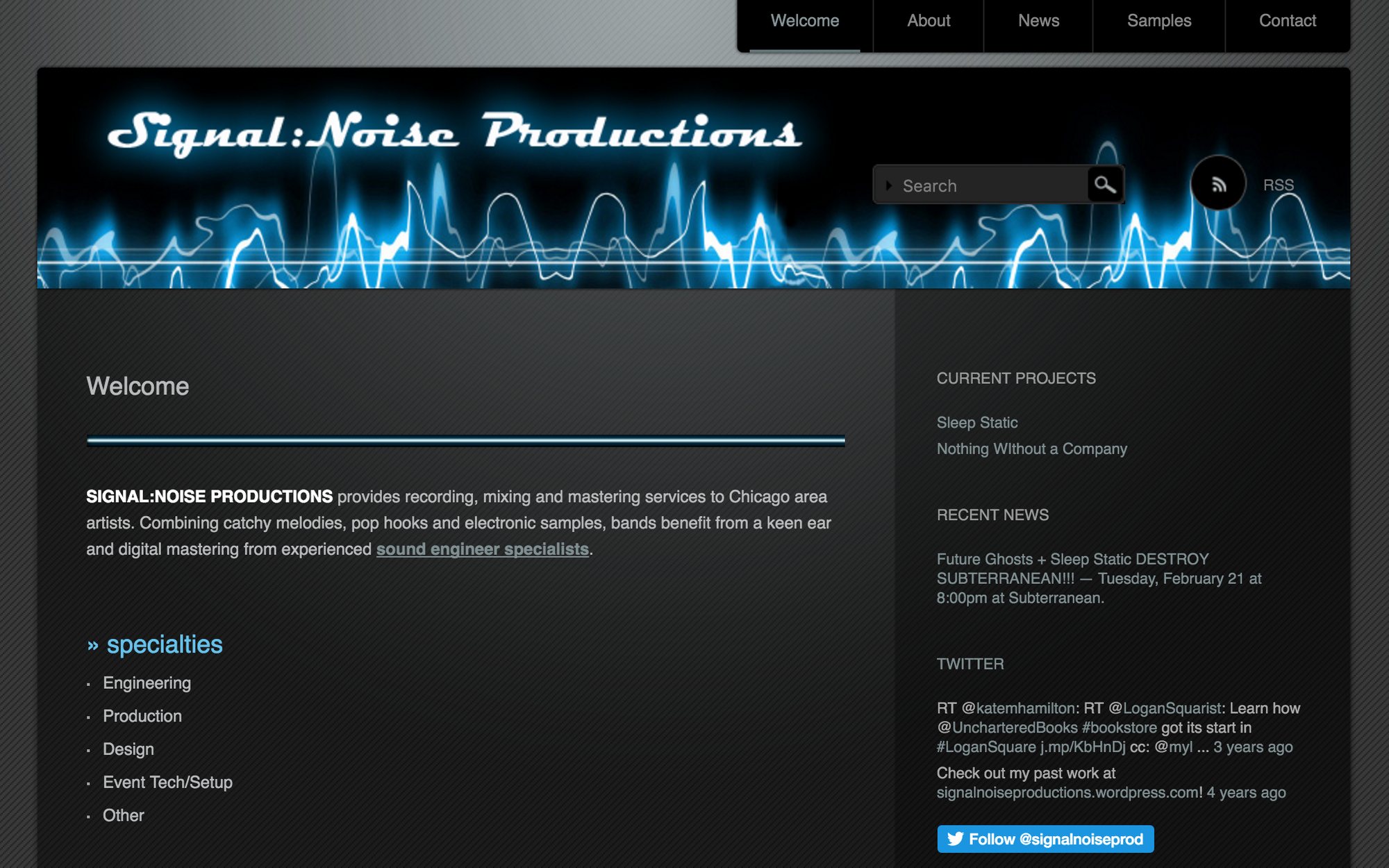 Signal:Noise Productions homepage