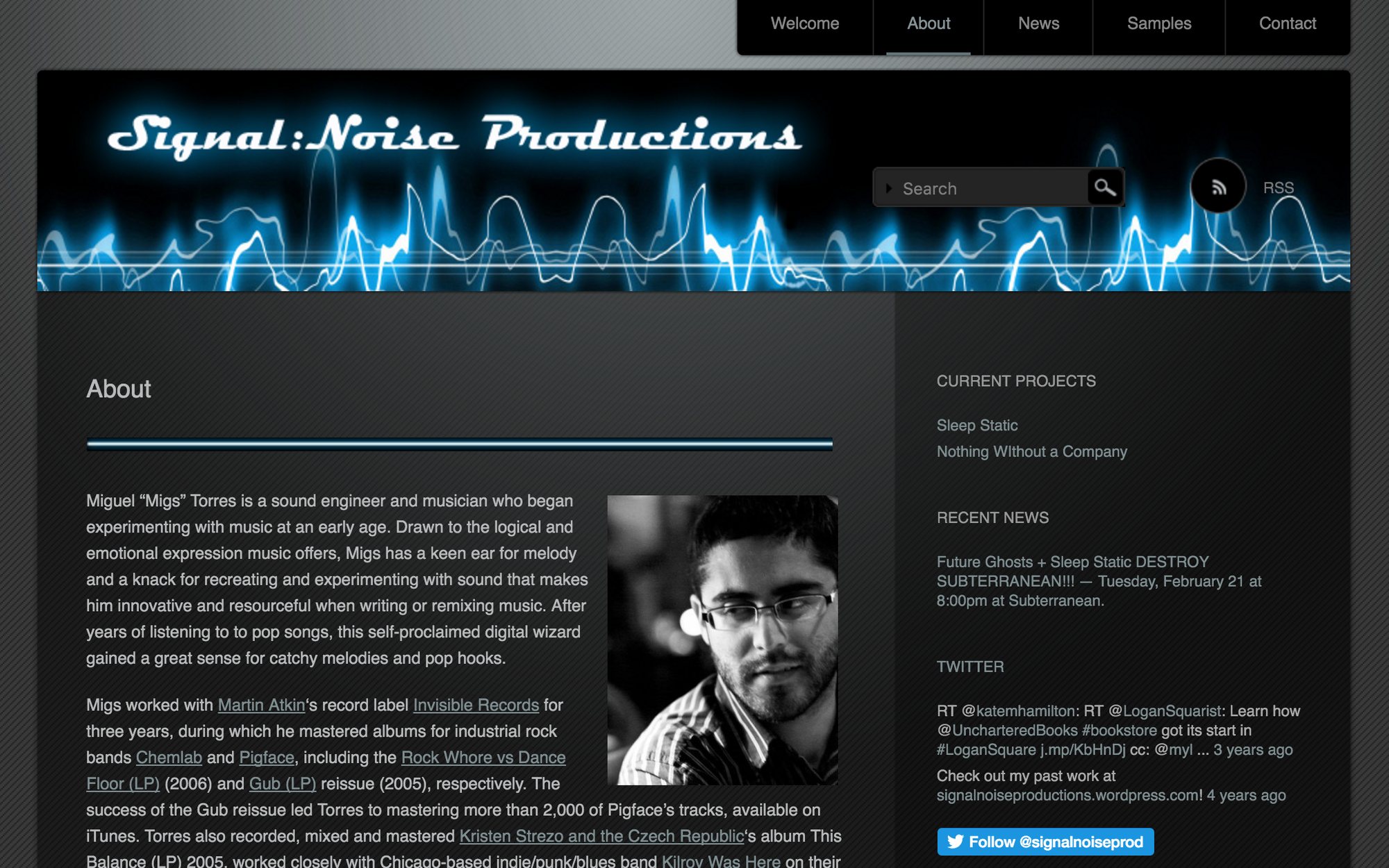 Signal:Noise Productions about page