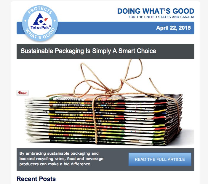 Tetra Pak customer email featuring the executive byline