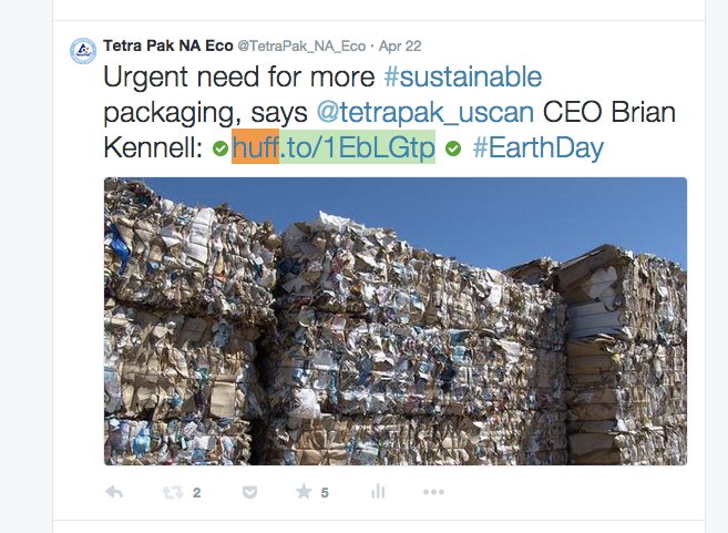 A tweet sharing the Tetra Pak byline