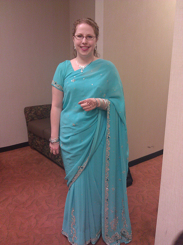 indian wedding teal sari