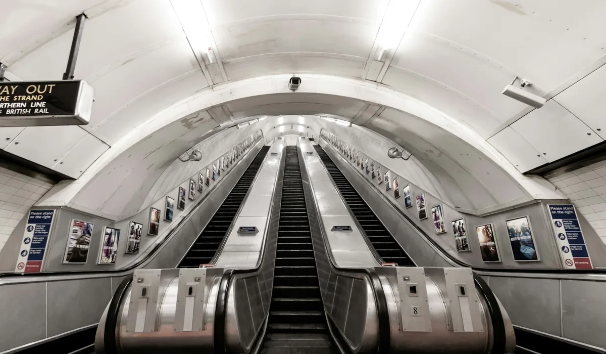 Abstract image suggesting movement and structural tension, representing the challenge of building marketing foundations inside organizations with shifting or unclear strategic vision