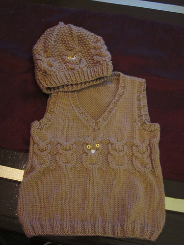 Owl Baby Vest and Hat