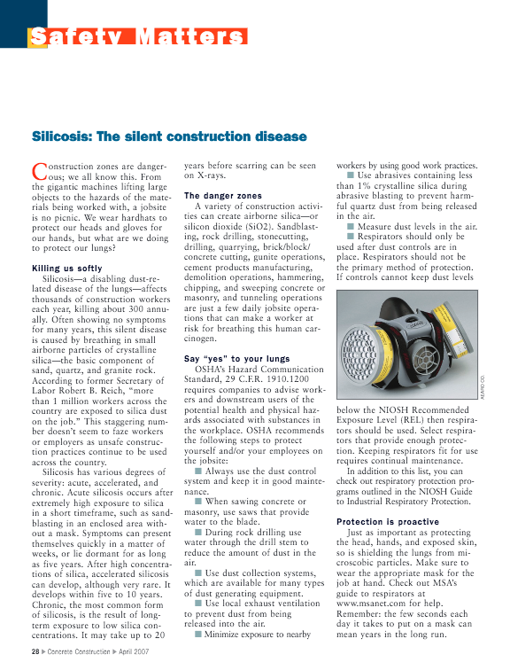 Silicosis: The Silent Construction Disease