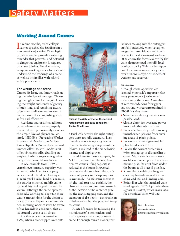 Working Around Cranes