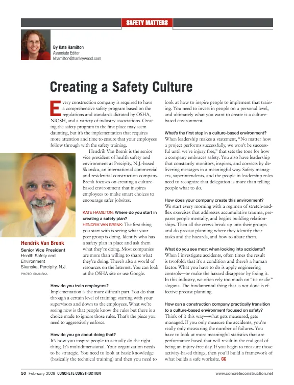 Creating a Safety Culture