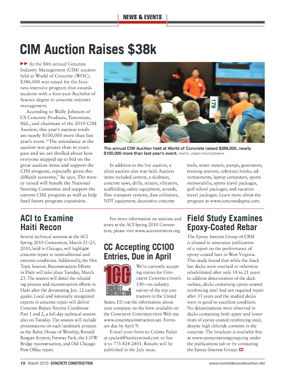 CIM Auction Raises $38k