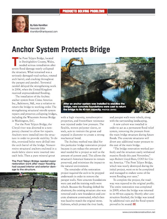 Anchor System Protects Bridge