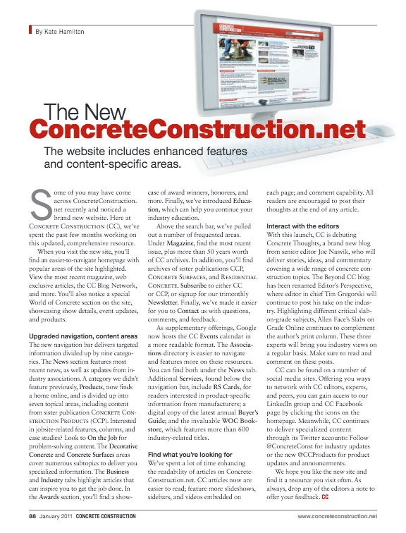 The New ConcreteConstruction.net