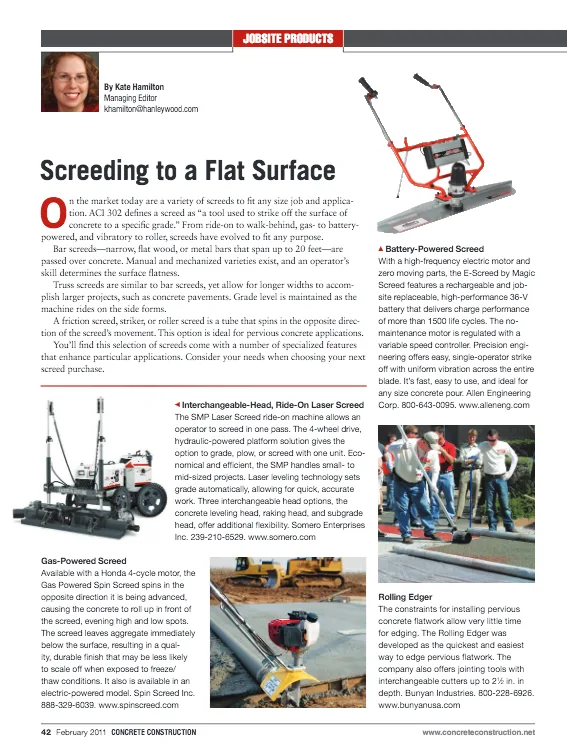 Screeding To A Flat Surface